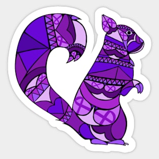 Purple Awareness Ribbon Squirrel Mandala Sticker